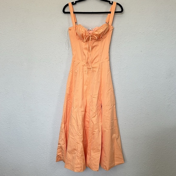 HOUSE OF CB 'Carmen' Tangerine Bustier‎ Sundress orange NWOT size XS - Picture 6 of 10